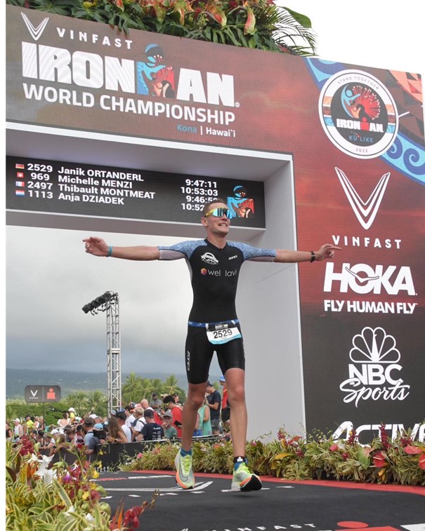 Janik Ortanderl 2022 bei der Ironman-WM auf – Kailue-Kona Hawaii finish in 9:47:10